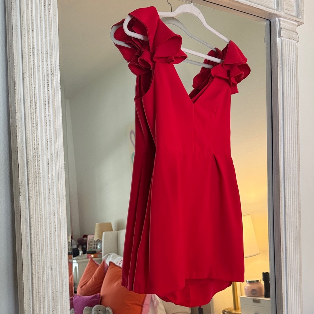 Amanda Uprichard Scarlet Ruffle Mini Dress